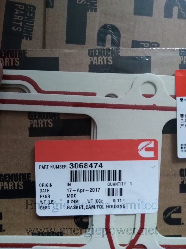 3068474 Cam Follower Housing Gasket Cummins Engine Parts