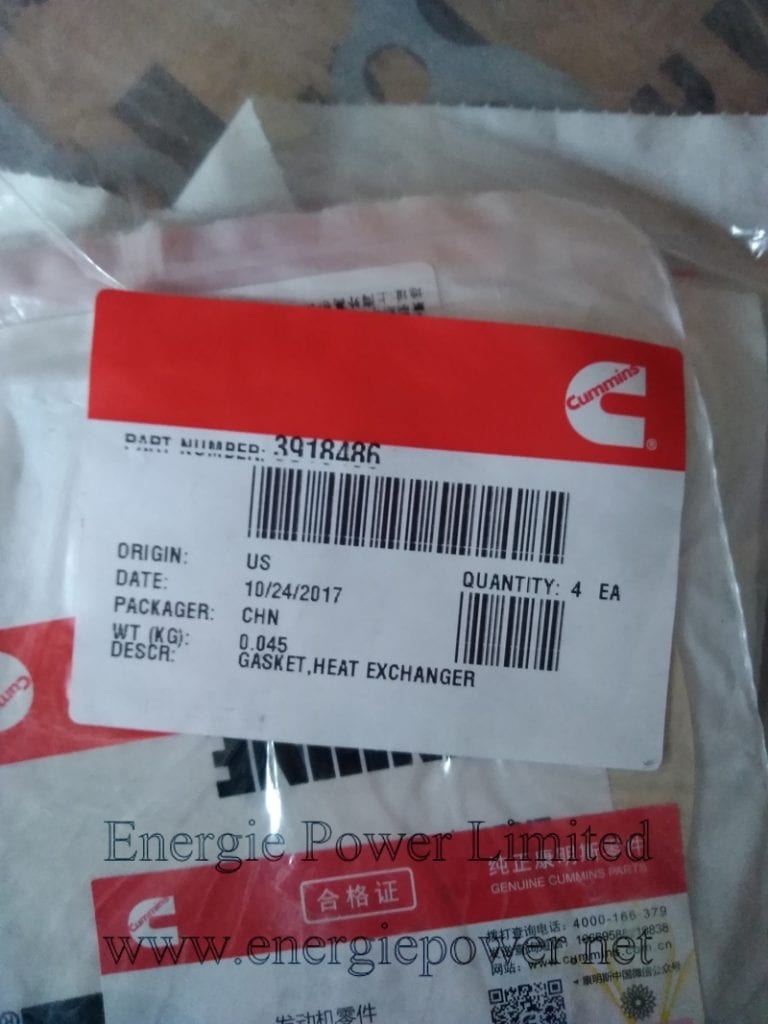 3918486 Heat Exchanger Gasket Cummins Engine Parts